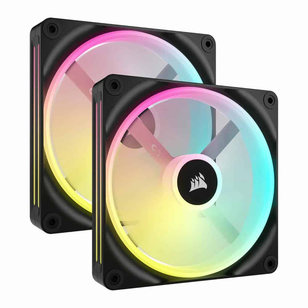 (image for) Corsair iCUE LINK QX140 RGB Dual 140mm PWM Fan Starter Kit with iCUE LINK System Hub